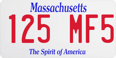 MA license plate 125MF5