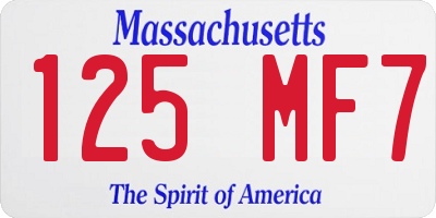 MA license plate 125MF7