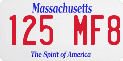 MA license plate 125MF8