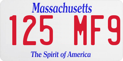 MA license plate 125MF9