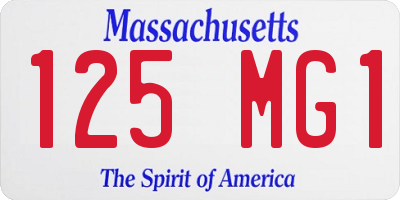 MA license plate 125MG1