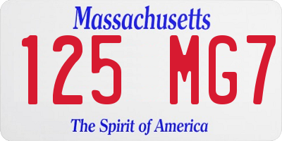 MA license plate 125MG7