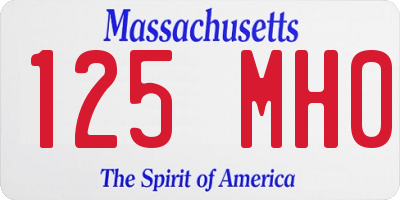 MA license plate 125MH0
