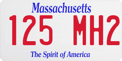 MA license plate 125MH2