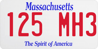 MA license plate 125MH3