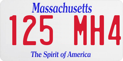 MA license plate 125MH4