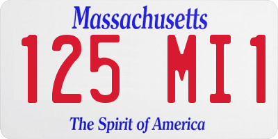MA license plate 125MI1
