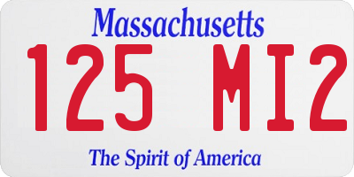 MA license plate 125MI2