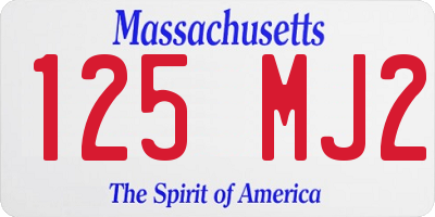 MA license plate 125MJ2