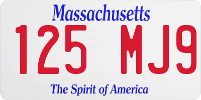 MA license plate 125MJ9