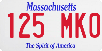 MA license plate 125MK0