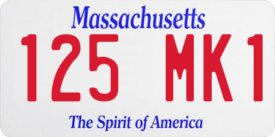 MA license plate 125MK1