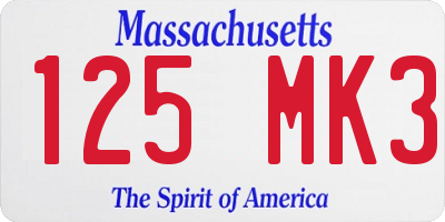 MA license plate 125MK3