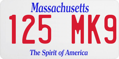 MA license plate 125MK9
