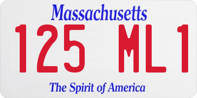 MA license plate 125ML1
