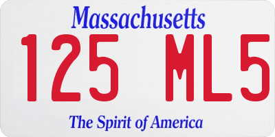 MA license plate 125ML5