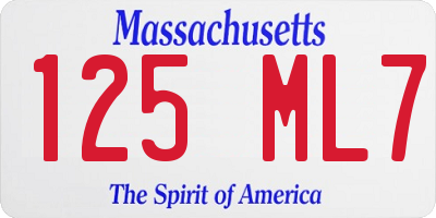 MA license plate 125ML7