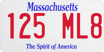 MA license plate 125ML8