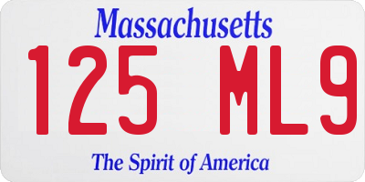 MA license plate 125ML9