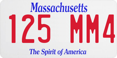 MA license plate 125MM4