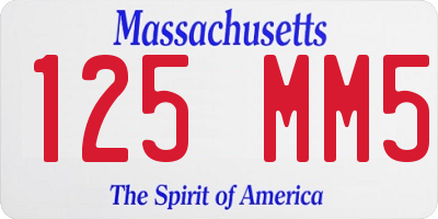 MA license plate 125MM5