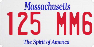 MA license plate 125MM6