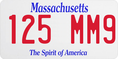 MA license plate 125MM9