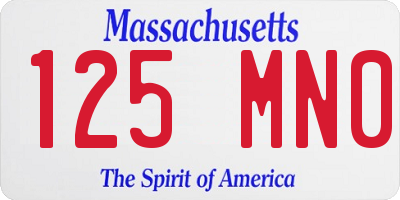 MA license plate 125MN0