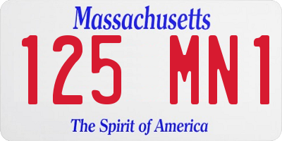 MA license plate 125MN1