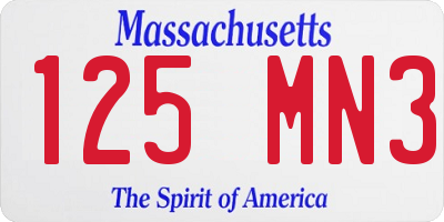 MA license plate 125MN3