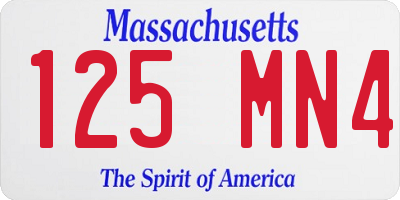MA license plate 125MN4