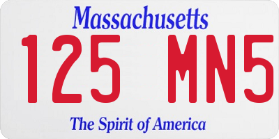 MA license plate 125MN5
