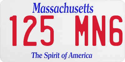 MA license plate 125MN6