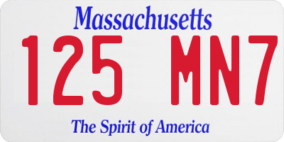 MA license plate 125MN7