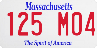 MA license plate 125MO4