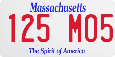 MA license plate 125MO5