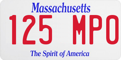MA license plate 125MP0