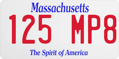 MA license plate 125MP8