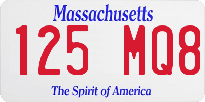 MA license plate 125MQ8