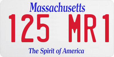 MA license plate 125MR1