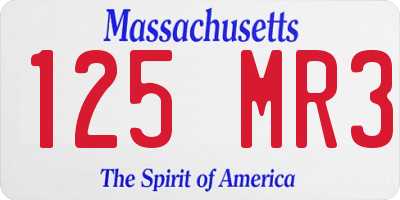 MA license plate 125MR3