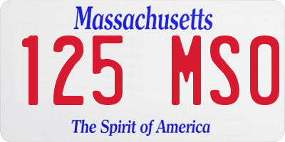 MA license plate 125MS0