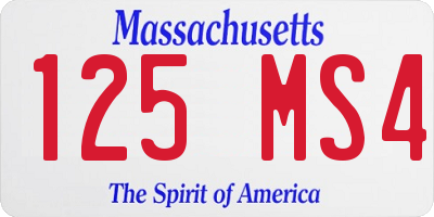 MA license plate 125MS4