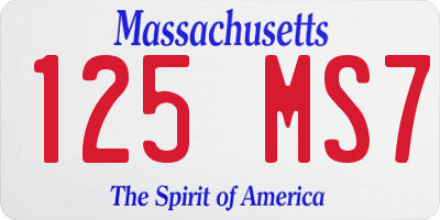 MA license plate 125MS7