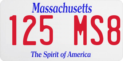 MA license plate 125MS8