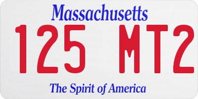 MA license plate 125MT2