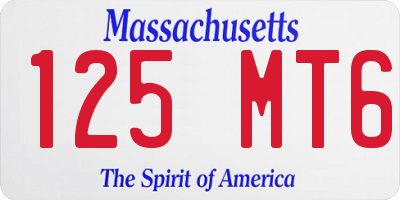 MA license plate 125MT6