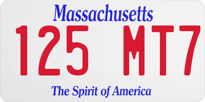 MA license plate 125MT7