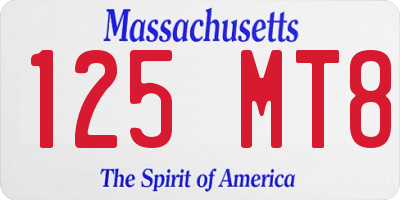 MA license plate 125MT8