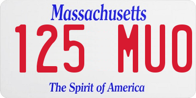 MA license plate 125MU0